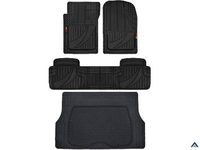 Motor Trend FlexTough Advanced Performance Liners - 4pc HD Rubber Floor  Mats & Cargo Liner for Car SUV Auto - All Car Online