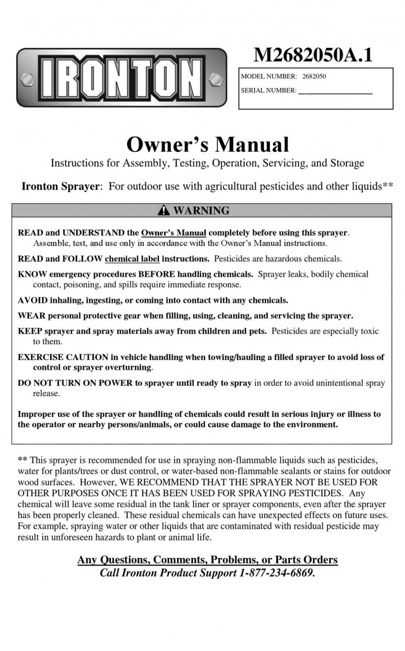 IRONTON 2682050 OWNER'S MANUAL Pdf Download | ManualsLib