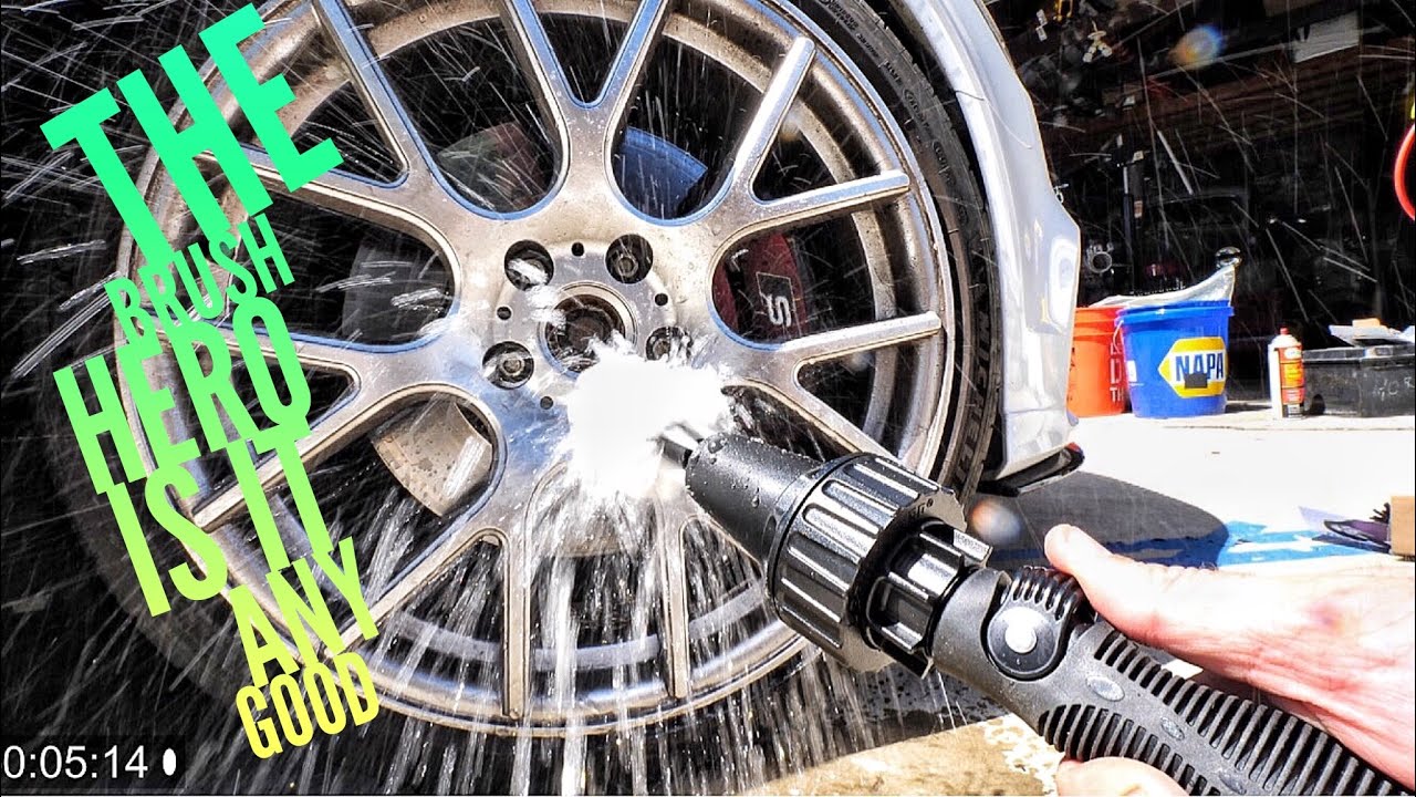 Brush Hero Wheel Brush, Premium Water-Powered Car Cleaner Brush Auto Brush  (Black) | Lazada PH