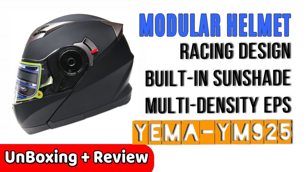 Yema Helmet YM925 Sport Modular Helmet Matt Black | UnBoxing Review -  YouTube