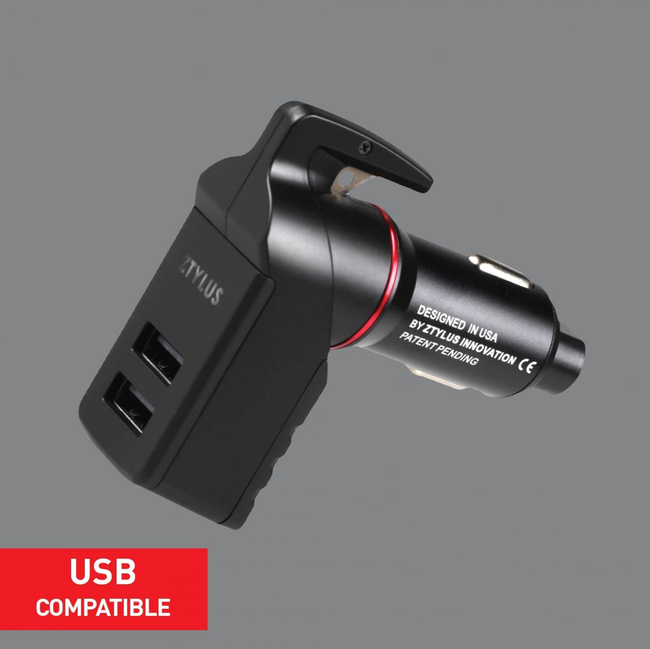 Buy Ztylus Stinger Plus USB Emergency Escape EDC Tool: Life-Saving Rescue  Car Charger, Spring Loaded Window Breaker Punch, Seat Belt Cutter, Dual USB  Ports 3.1A Max Output (1x Black Stinger Plus) Online