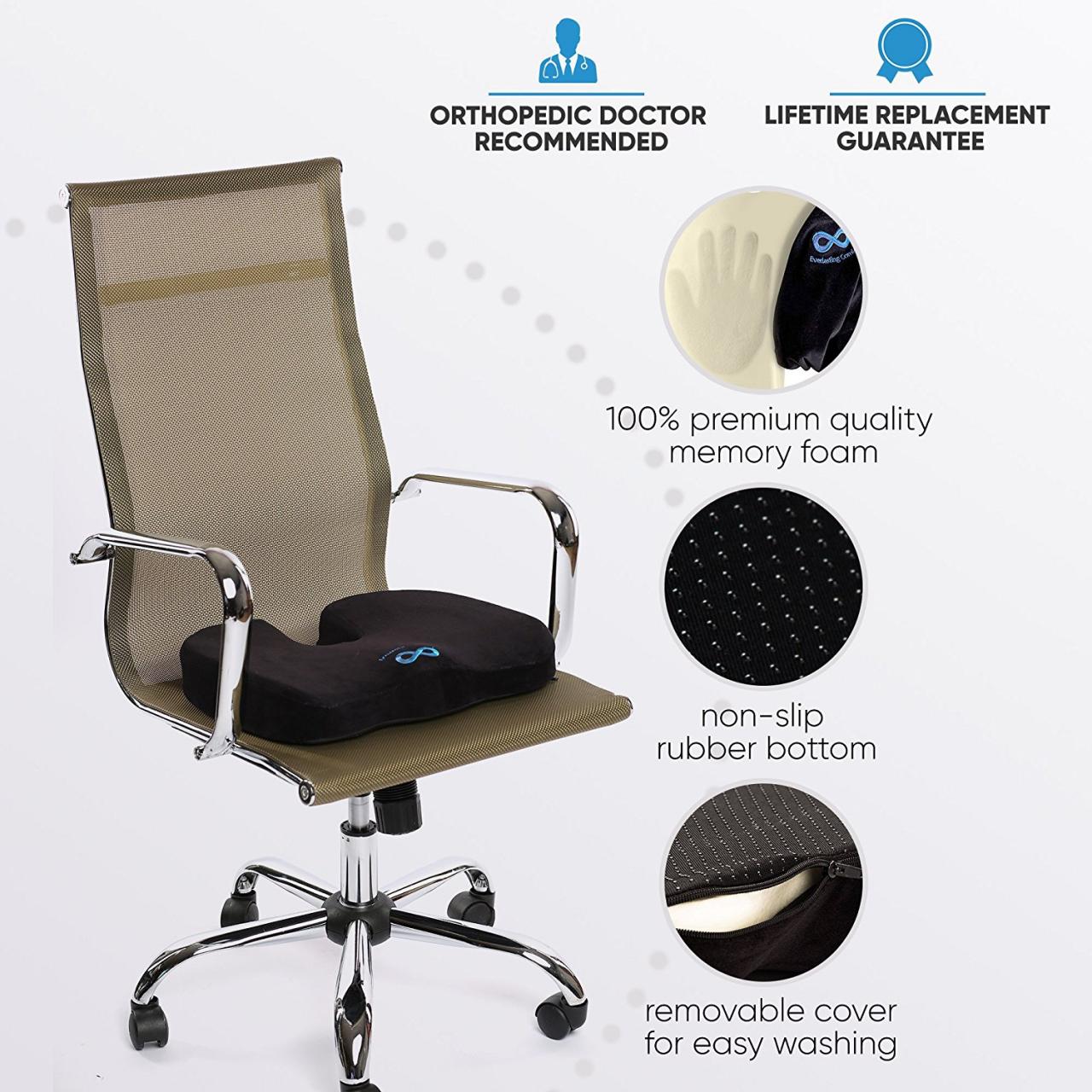 Everlasting Comfort 100% Pure Memory Foam Luxury Seat Cushion, Orthopaedic  Design To Relieve Back, Sciatica and Tailbone Pain by Everlasting Comfort -  Shop Online for Health in Hong Kong