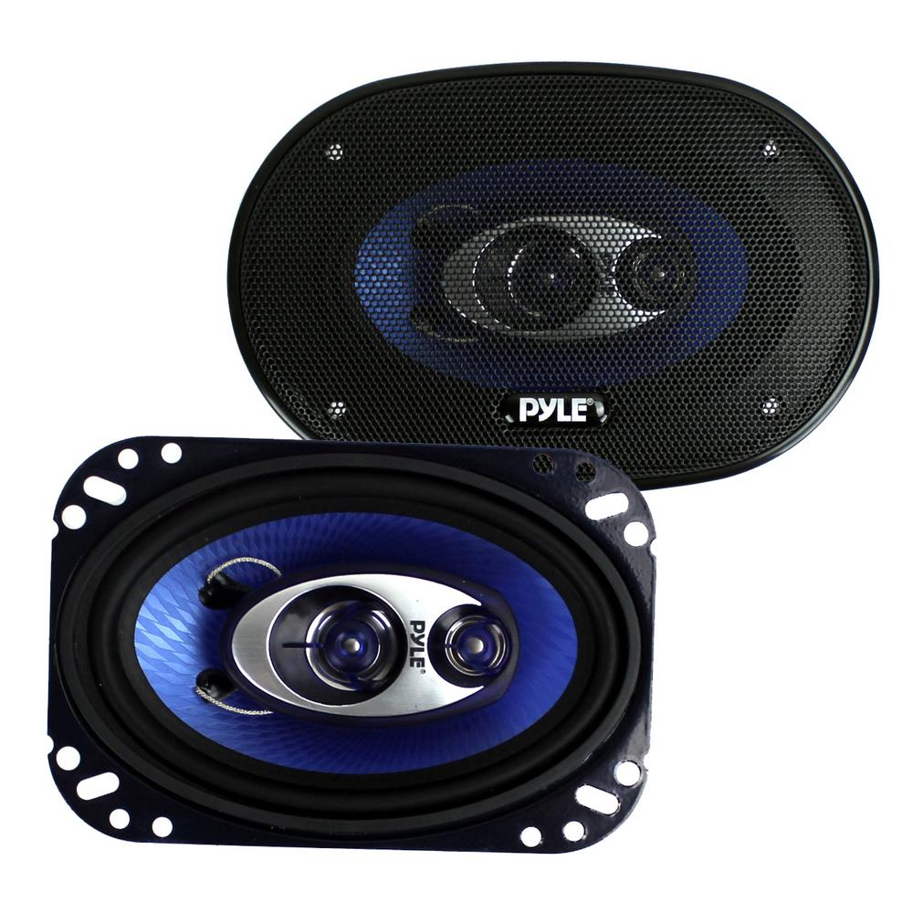 5.25” Car Sound Speaker (Pair) - Upgraded Blue Poly Injection Cone 3-Way  200 Watt Peak w/Non-fatiguing Butyl Rubber Surround 100-20Khz Frequency  Response 4 Ohm & 1