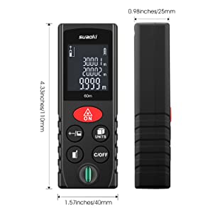 SUAOKI Laser Distance Meter (D60 60m) : Amazon.co.uk: DIY & Tools