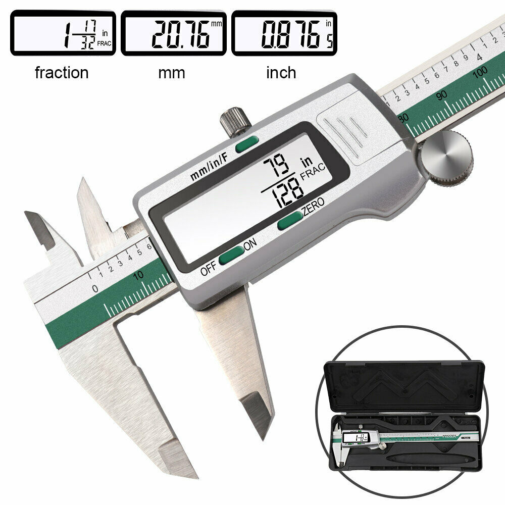 VINCA DCLA-0605 Quality Electronic Digital Vernier Caliper  Inch/Metric/Fractions Conversion 0-6 Inch/150 mm Stainless Steel Body  Red/Black Extra Large LCD Screen Auto Off Featured Measuring Tool :  Amazon.in: Home Improvement