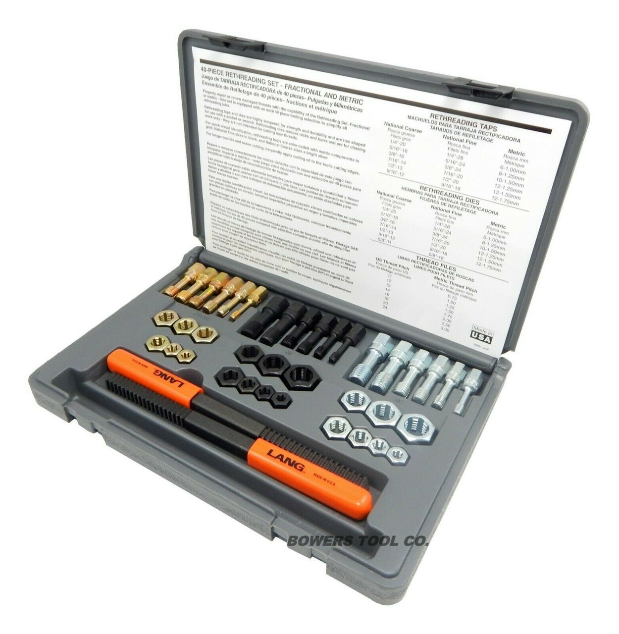 Lang Tools 2581 26-Piece Thread Restorer Tap and Die Set, black - MADE IN  USA | eBay