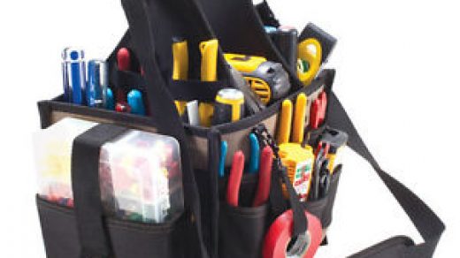 Tools & Workshop Equipment Custom LeatherCraft 4122 61-Pocket Bucket  Organizer Tool Boxes & Storage