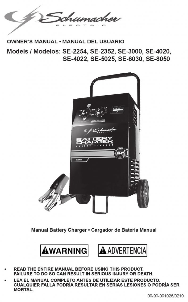 SCHUMACHER ELECTRIC SE-4022 OWNER'S MANUAL Pdf Download | ManualsLib