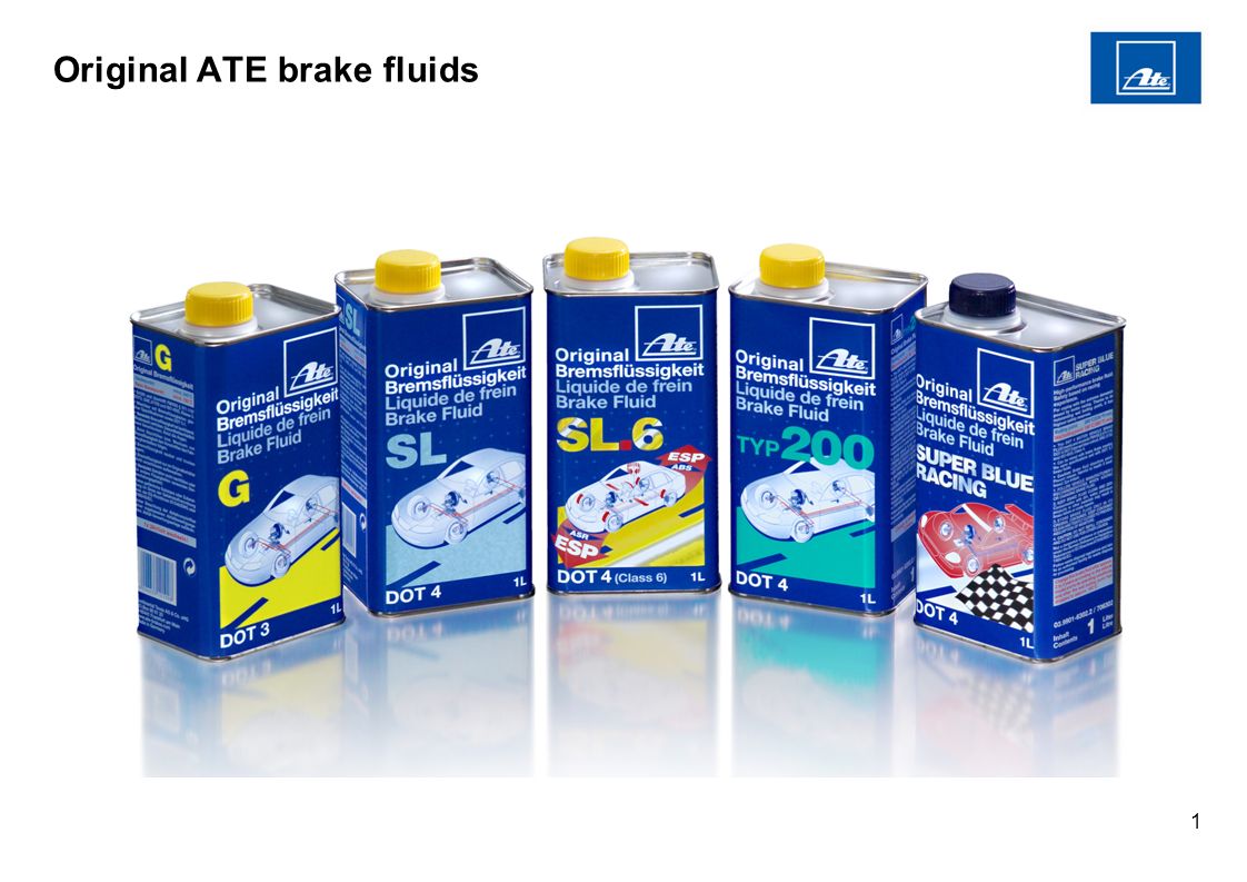 1 Original ATE brake fluids. 2 Original ATE brake fluids – the range With  ATE you get a large selection: from DOT 3 to DOT 4 high-performance ESP  and. - ppt download