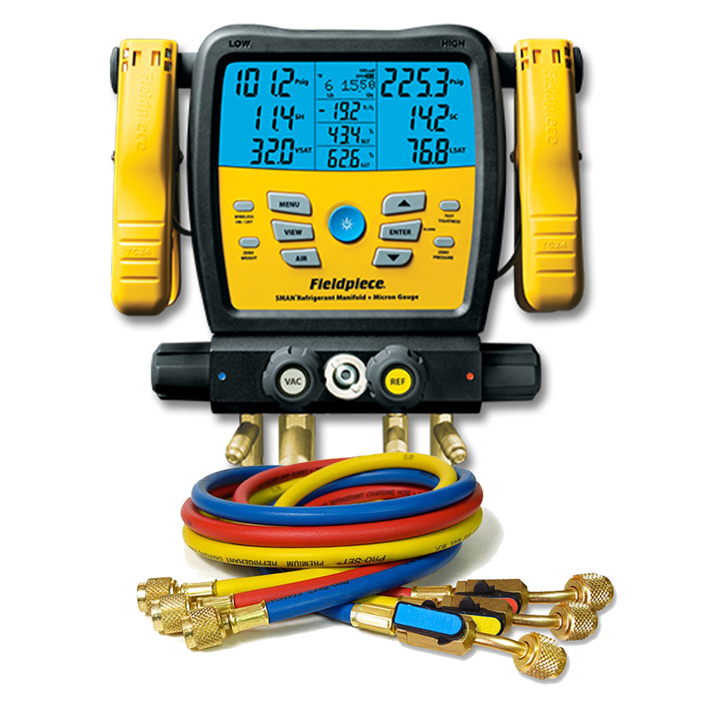 Fieldpiece SM480V Digital Manifold with Micron Gauge and Set of 4 Premium  Ball Valve Hoses