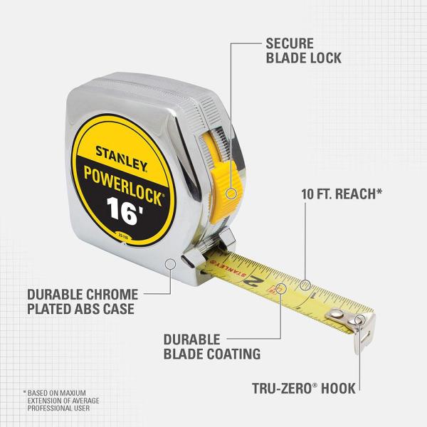 12 ft PowerLock® Tape Measure - 33-312 | STANLEY Tools