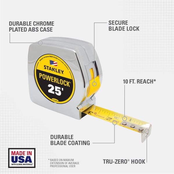25 ft. PowerLock® Tape Measure - 33-425 | STANLEY Tools