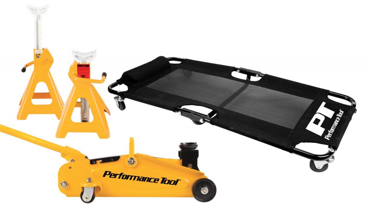 Buy Performance Tool W85030 2 Ton (4,000 lbs.) Floor Jack, Creeper and 2  Ton Jack Stand Pair (4,000 lbs) Garage Starter Set Online in Taiwan.  B079ZR6PFF