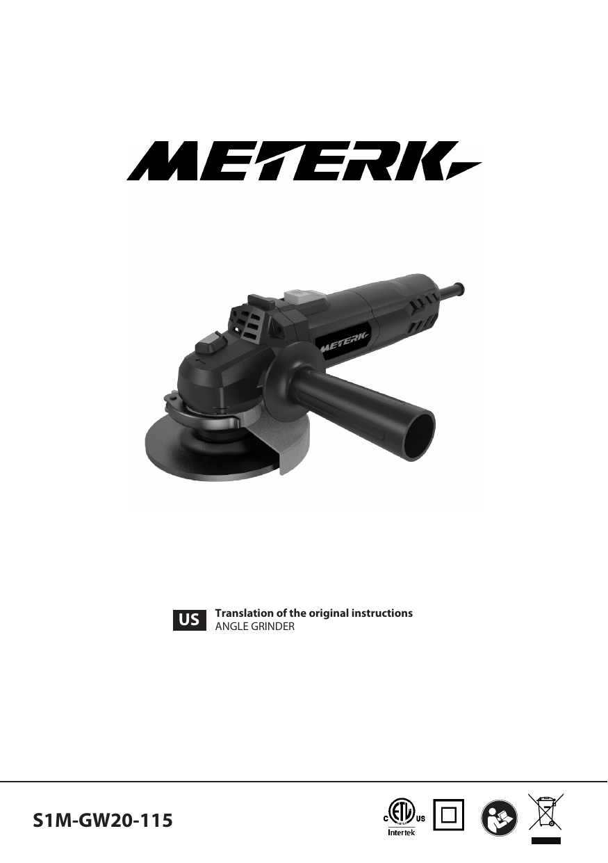Meterk Electric Angle Grinder 6A 4-1/2inch Angle Grinder User Manual |  Manualzz