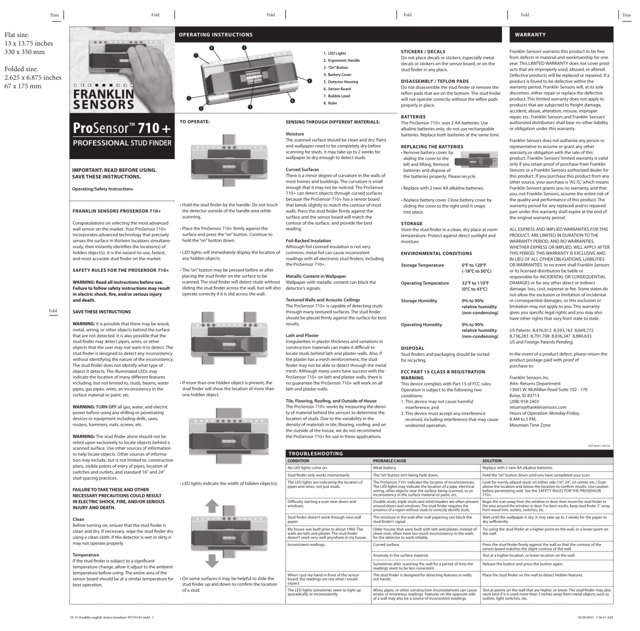 Franklin Sensors FS710 02B Manual | Manualzz