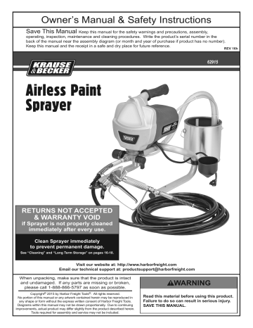 Krause & Becker 62915 Airless Paint Sprayer Kit Owner's Manual | Manualzz