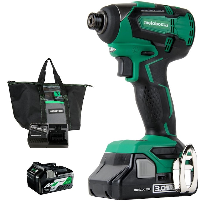 Metabo HPT (was Hitachi Power Tools) 18-Volt 1/4-in Variable Speed  Brushless Cordless Impact Driver (2-Batteries) in the Impact Drivers  department at Lowes.com