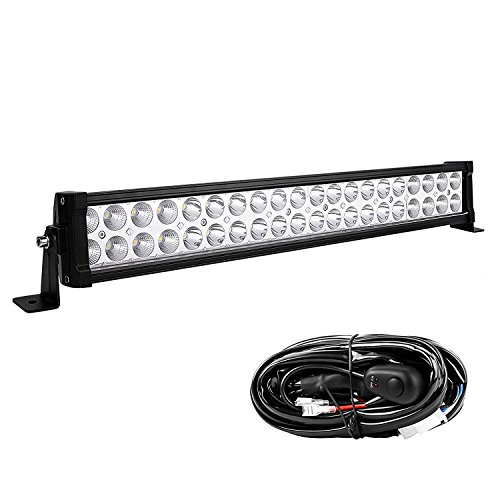 LED Light Bar YITAMOTOR 24 Inch Light Bar Offroad Spot Flood Combo Led Bar  Waterproof Dual Row LED Work Light with Wiring Harness for Truck, 4X4, ATV,  Boat, Jeep, 120W – 10,800