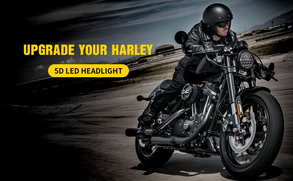 Buy COWONE 80W 5-3/4 5.75 LED Headlights Compatible with Harley Dyna  Sportster 883 Triple Low Rider Wide Glide Motorcycle Headlamp Projector  Driving Light - Chrome Online in Vietnam. B075892T5L