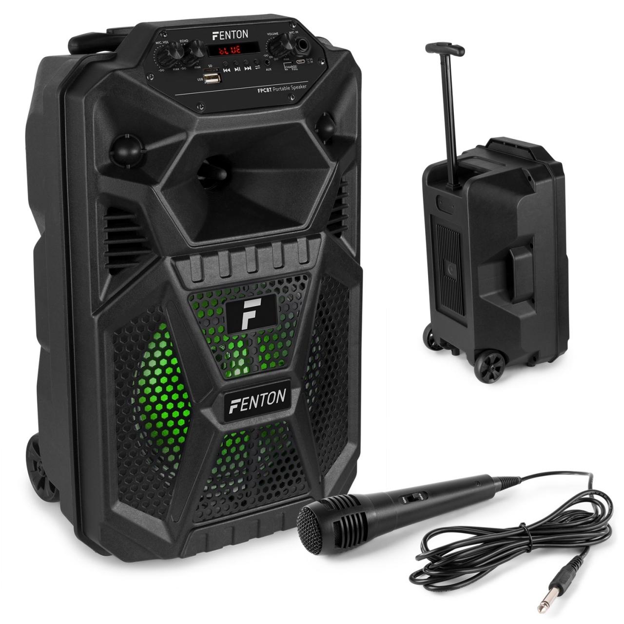 FPC8T Portable Party Speaker Rechargeable 8” with Trolley - Tronios.com