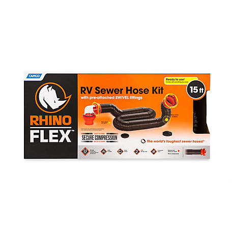 Camco RhinoFLEX 15-ft. Sewer Hose Kit with Swivel Fittings, 39761 at  Tractor Supply Co.