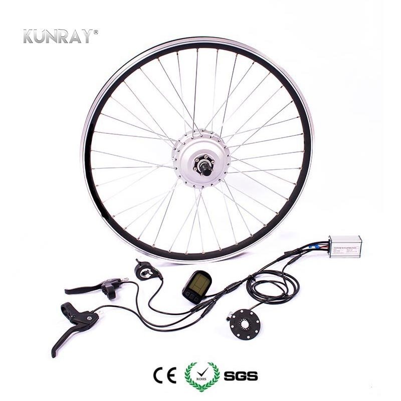 KUNRAY Electric Bicycle Conversion Kit 250W 36V 48V Brushless Gear Hub Motor  black Front Wheel Ebike Set With LCD5 - Electric Bike Parts