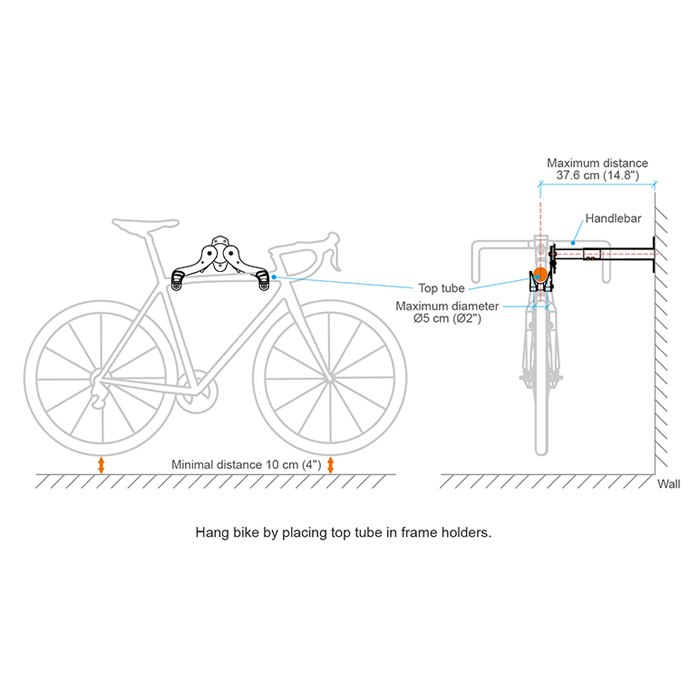 Buy Ibera Horizontal Bicycle Bike Wall Hanger, Bike Hook Holder Storage Rack  for Indoor Storage, 45 Degree Adjustable Angle to Keep Your Bike Level  Online in Hong Kong. B00MJCSBJ4