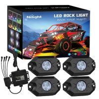 Nilight RGB LED Rock Lights Kit 4 pods Underglow Multicolor Neon Light –  Nilight Led Light