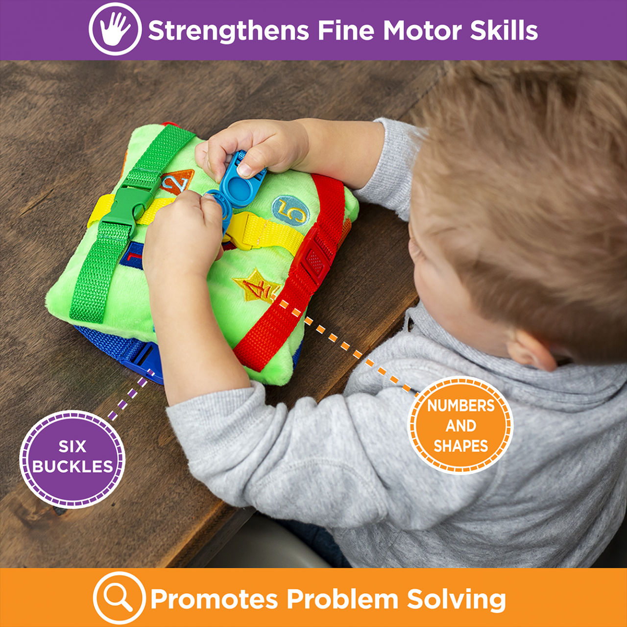 Buckle Toy - Boomer Square - Learning Activity Toy - Develop Motor Skills  and Problem Solving - Easy Travel Toy- Buy Online in Bahamas at  bahamas.desertcart.com. ProductId : 18143106.