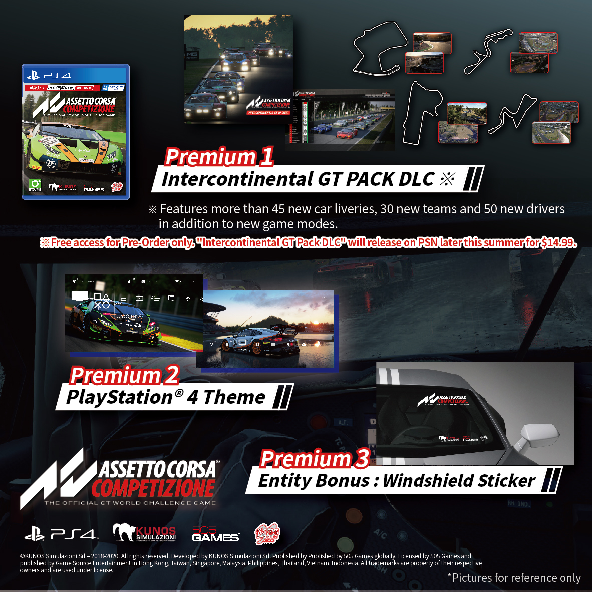PS4 《 Assetto Corsa Competizione》 Pre-order Bonus and DLC Content