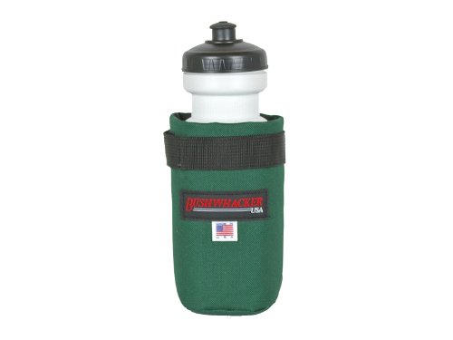 BIKE WATER BOTTLES: Bushwhacker Shasta Green - Insulated Bike Water Bottle  Holder w/ Bottle - Two Point Bike Frame & Handlebar Attachment w/ Belt Loop  Bushwhacker