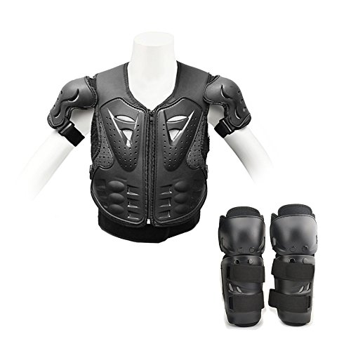 Ediors Kid Youth Breast Plate Chest Protector Motocross Racing Skiing  Skating Body Armor Vest + Knee/Shin Guard safety Pads Sports Children Black  (Chest Protector + Knee Pads)- Buy Online in Antigua and