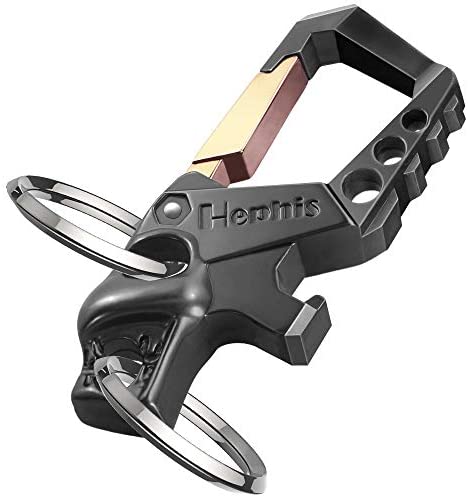 Hephis Heavy Duty Key Chain Bottle Opener,Carabiner Car Key Chains for Men  and Women(Black and Gold) : Amazon.ae: Automotive