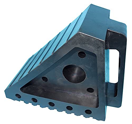 YM W4194 Solid Rubber Wheel Chock with Handle, 8-3/4