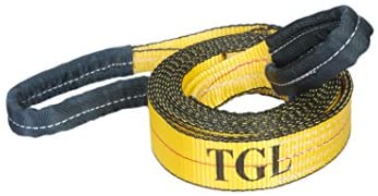TGL 2 inch, 20 Foot Tow Strap with Reinforced Loops 10,000 Pound Capacity