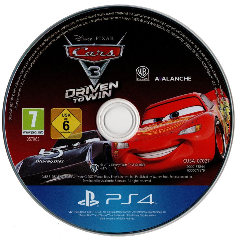Disney•Pixar Cars 3: Driven to Win (2017) PlayStation 4 box cover art -  MobyGames