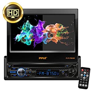 Buy Pyle Single DIN Head Unit Receiver - In-Dash Car Stereo with 7”  Multi-Color Touchscreen Display - Audio Video System with Bluetooth for  Wireless Music Streaming & Hands-free Calling - PLTS78DUB, BLACK