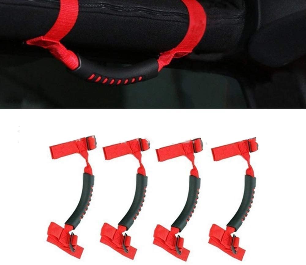 simple and generous design Benliu Grab Handle Set for Jeep Wrangler Roll  Bars Straps for 1995-2018 Models Wrangler Accessories 1Pack Red supply  quality product -www.ust.edu