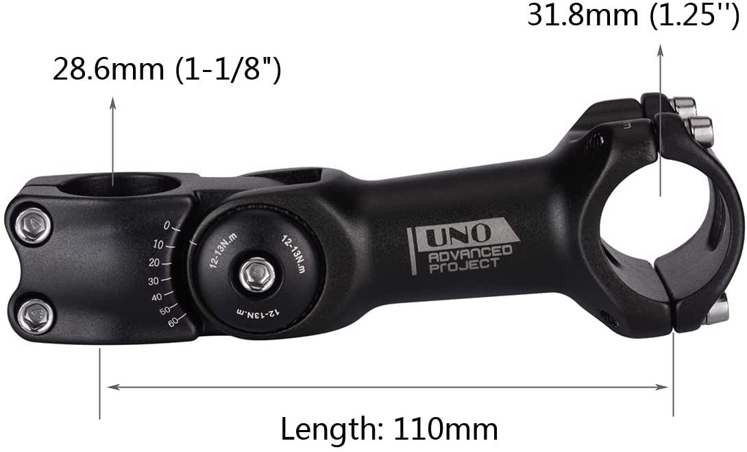 Buy FOMTOR 31.8 Adjustable Stem 90mm / 110mm 0~60 Degree MTB Adjustable  Handlebar Stem for Most Mountain Bike Road Bike MTB (Only Fit 1.25/31.8mm  Handlebar) Online in Indonesia. B07KBYLVBW