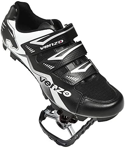 Venzo Mountain Bike Bicycle Cycling Compatible with Shimano SPD Men or  Women Shoes + Multi-Use Pedals - with MTB Type Clipless Cleats 10.5 Women/9  Men White: Buy Online at Best Price in