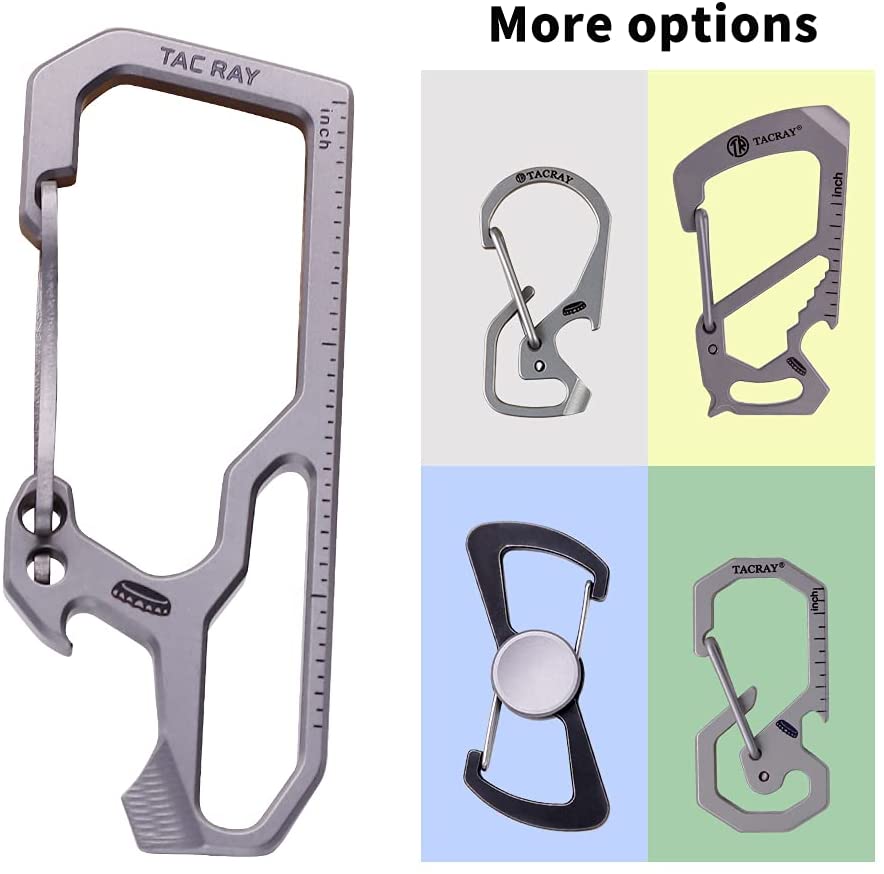 Buy Tacray Titanium Carabiner Keychain Clip, Anti-lost Key holder,  Multi-tool Keychain Hook with Flat Driver & Bottle Opener, Quick Release  Backpack Clasp for EDC Online in Taiwan. B07SYLZ6FR