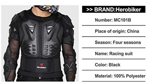 Review for HEROBIKER Motorcycle Full Body Armor Jacket spine chest  protection gear Motocross Motos Protector Motorcycle Jacket 2 Styles (L,  Black)