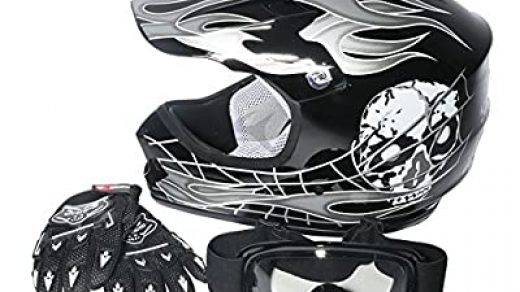 Buy TCMT DOT Youth Kids ATV Motocross Dirt Bike Black Skull Helmet  w/Goggles+Gloves(M) Online in Hong Kong. B00RTD45HU