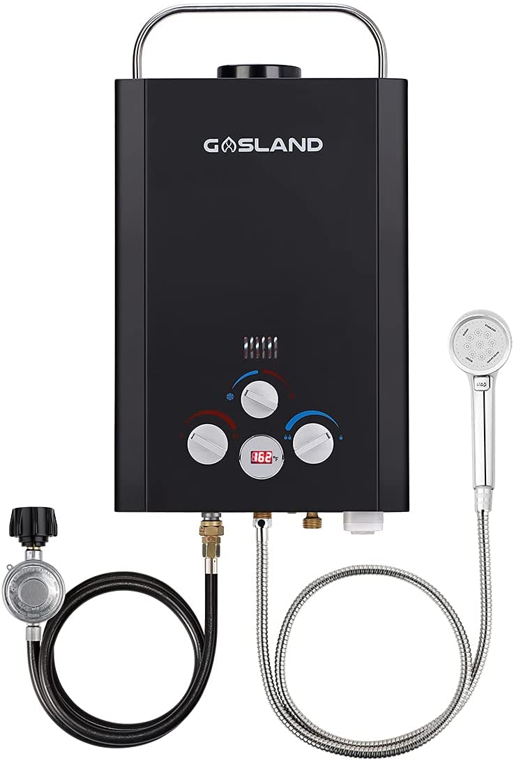 Buy Tankless Water Heater, GASLAND Outdoors BE158B 1.58GPM 6L Portable Gas Water  Heater, Instant Propane Water Heater, Overheating Protection, Easy to  Install, Use for RV Cabin Barn Camping Boat, Black Online in