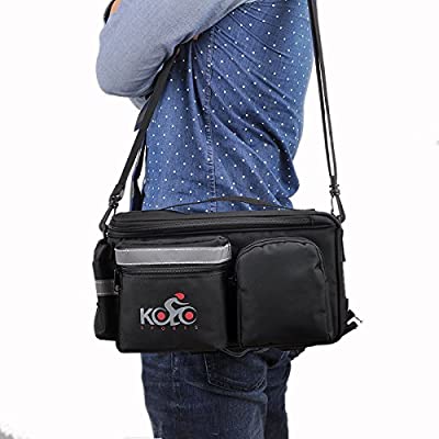 Buy Kolo Sports Bike Panniers - Waterproof Bicycle Saddle Bags for Rear Rack  with Extra Padded Foam Bottom and Side Reflectors - Convertible Bike Bag  with Shoulder Strap, Zipper Pockets, and Bottle