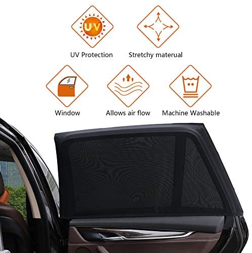 ZOTO Car Rear Window Sun Shade, Premium Breathable Mesh Sun Shield protect  Baby/Pet from Sun's Glare & Harmful UV Rays, Universal Car Curtains Fit For  Cars, Trucks and SUV's (Pack of 2,Large Size), Side Window Sunshades -  Amazon Canada