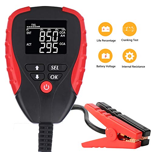 Digital 12V Car Battery Tester Pro with AH/CCA Mode Automotive Battery Load  Tester and Analyzer of Battery Life Percentage,Voltage, Resistance and CCA  Value for Car, Motorcycle, Boat, Vehicle etc- Buy Online in