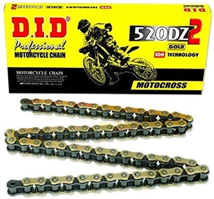 DID Australia Motorcycle Chain 520 : VX3 X-RING OFF ROAD CHAIN - GOLD/BLACK  120 LINK CLIPLINK