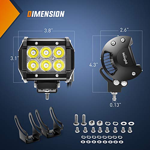 Nilight Led Pods 2PCS 18W 1260LM Spot Led Off Road Lights Super Bright Driving  Fog Light Boat Lights Driving Lights Led Work Light SUV Jeep Lamp,2 Years  Warranty : Amazon.in: Car &