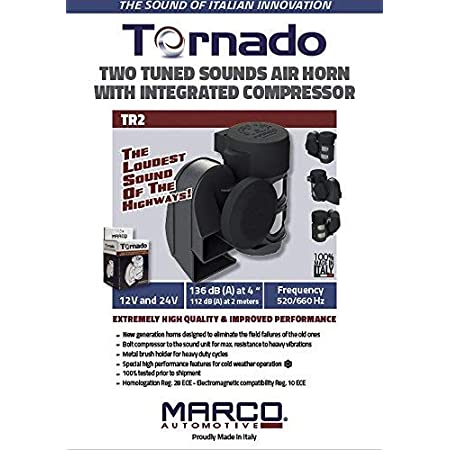 SUPER LOUD MARCO TORNADO Compact Air Horn for ALL 12V Vehicles:  Motorcycles, Cars, & Trucks : Amazon.com.au: Automotive